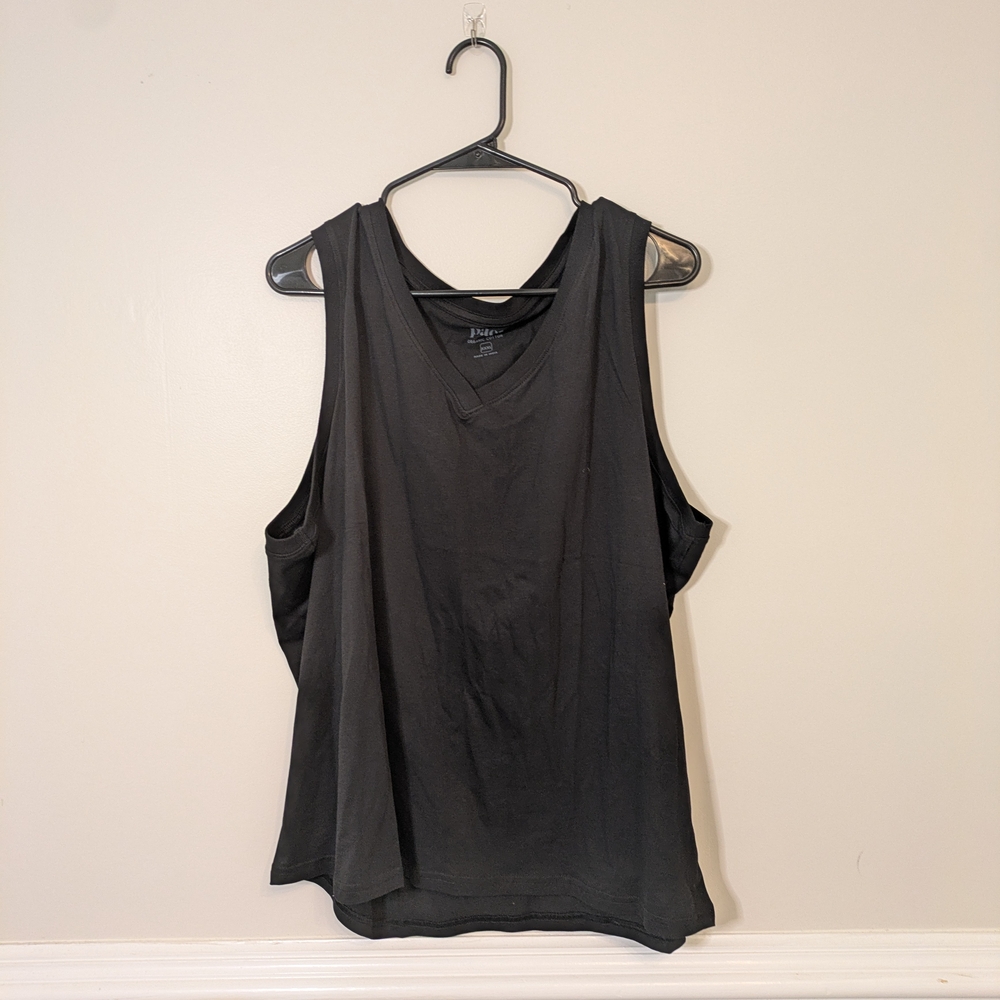 Pact Charcoal V-Neck Tank Top Organic Cotton